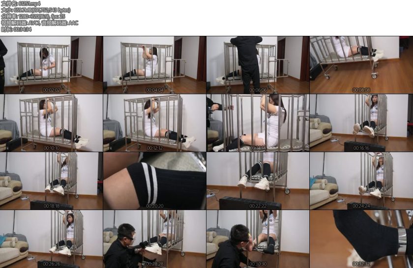 [撒琅制造] 雪碧铁笼烤猪蹄责黑长棉加绒运动鞋镣铐TK放置闻脚-丝依依