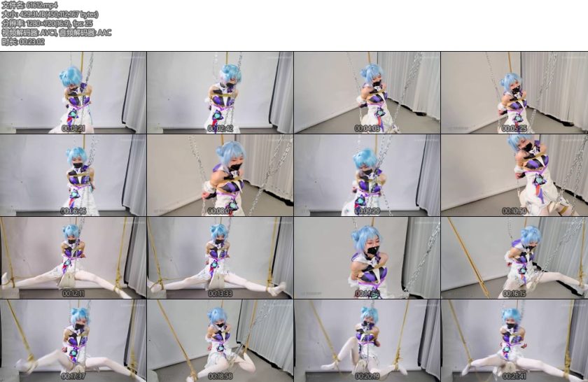 [惩戒学园] 小乔凌空木马调教时之魔女木马调教一字木马空中秋千-丝依依