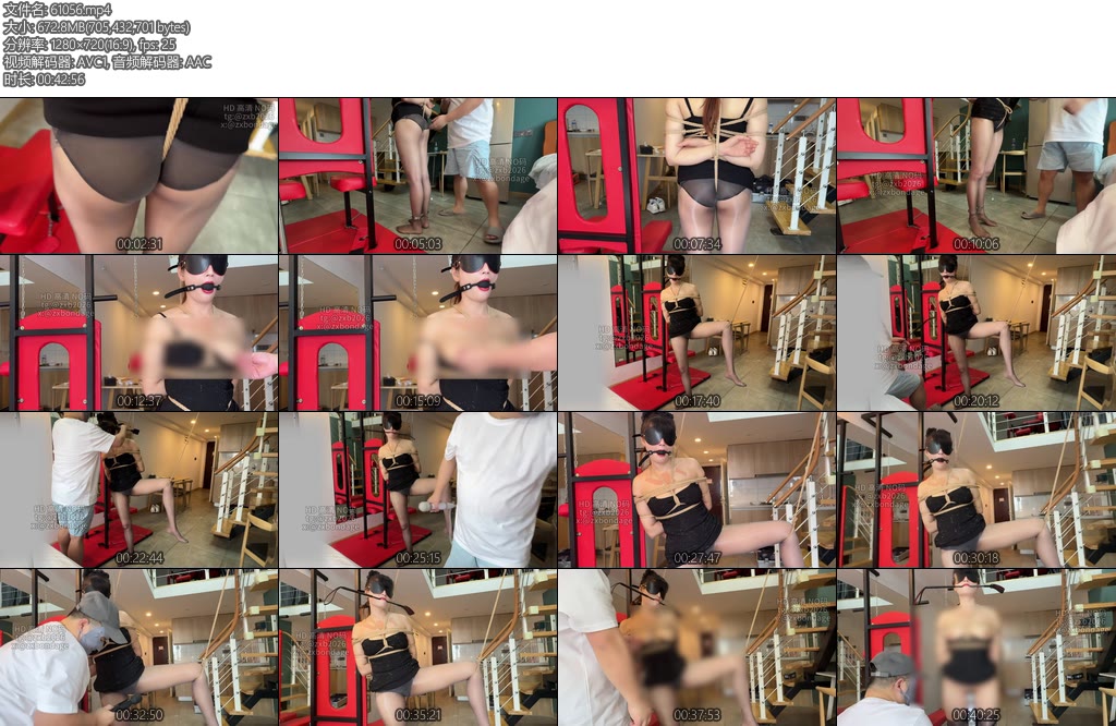 [zxbondage] 女S的反差一股绳罚站提乳训练抬腿强高30-丝依依
