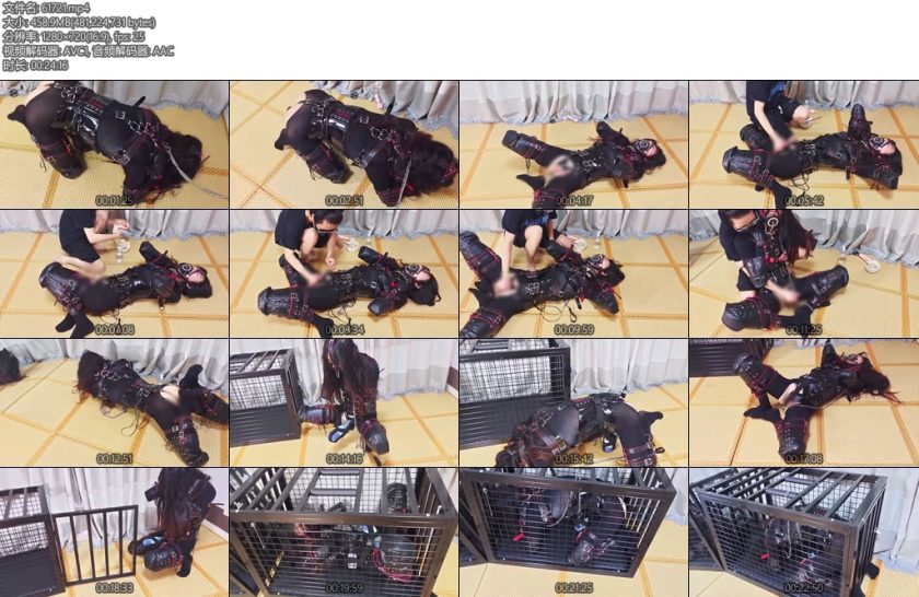 [一颗露露子] K9连体丝母狗露露の服从性测试暴力龟责榨汁关笼穿戴飞机杯爬行放置llzi3-丝依依