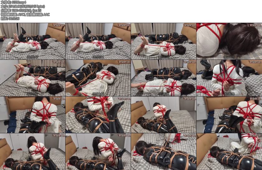 [兔兔兔] TU随手一拍 驷马捆绑两只可爱的小男娘 棕色绳子捆的紧，红色绳子故意捆的松-丝依依