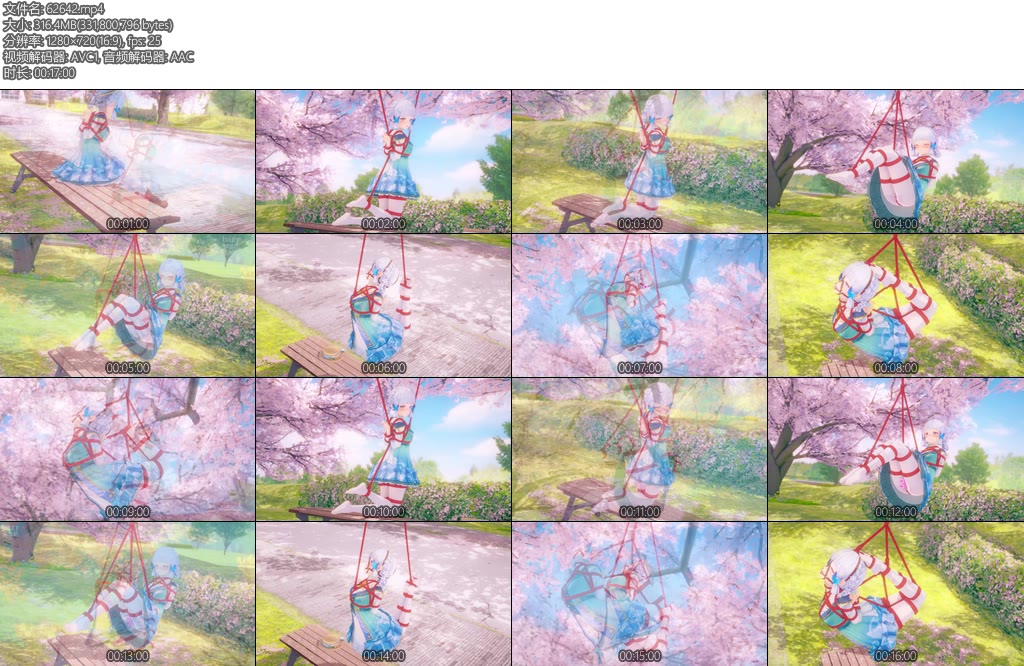[bazy原创] 落樱与白鹭神里绫华白丝原版4k60帧环绕展示视频含道具差分有声五种动作后手观音双棒吊缚极限驷马-丝依依