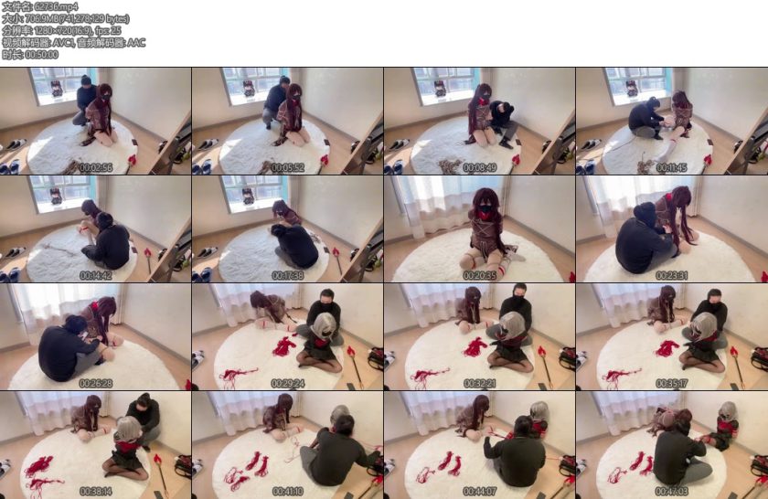 [亚洲绳艺] 双人m一起被捆绑比谁先挣脱出来先挣脱的那个可以随意玩弄另一个上部-丝依依