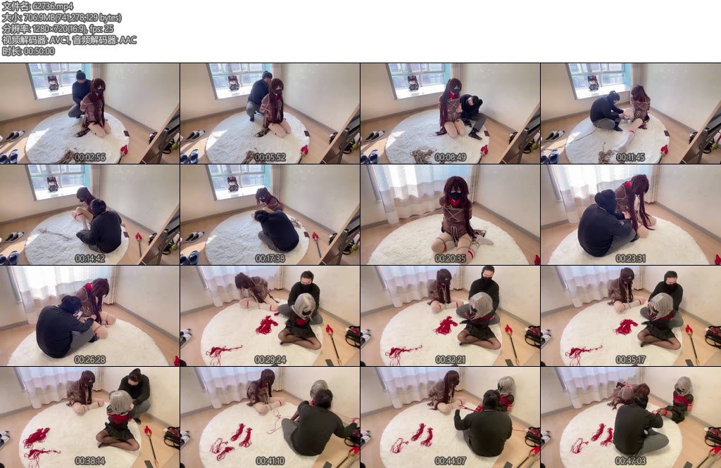 [亚洲绳艺] 双人m一起被捆绑比谁先挣脱出来先挣脱的那个可以随意玩弄另一个上部-丝依依
