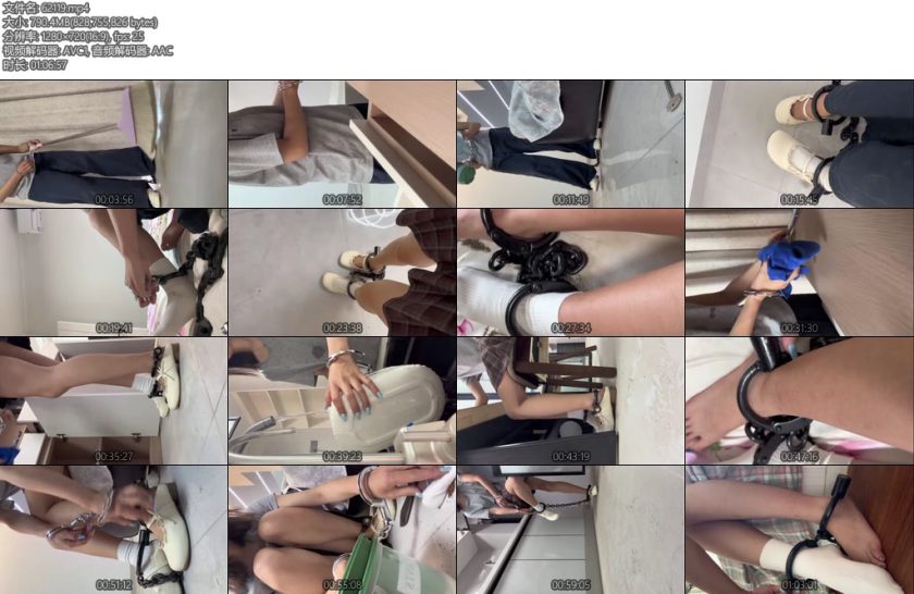 [布莱恩] 在家体验手铐脚镣的女大学生初次戴镣铐-丝依依