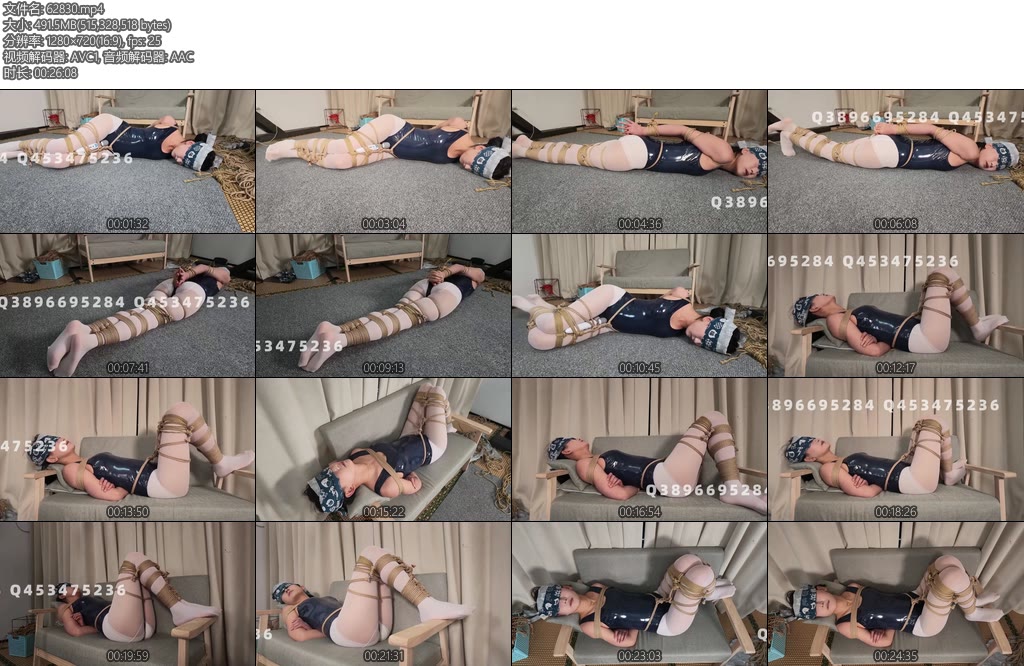 [象人原创] 胖竹子紧缚实验室第二期花花震动棒两组姿势测试欧式直臂日式后手并腿加舞蹈服-丝依依
