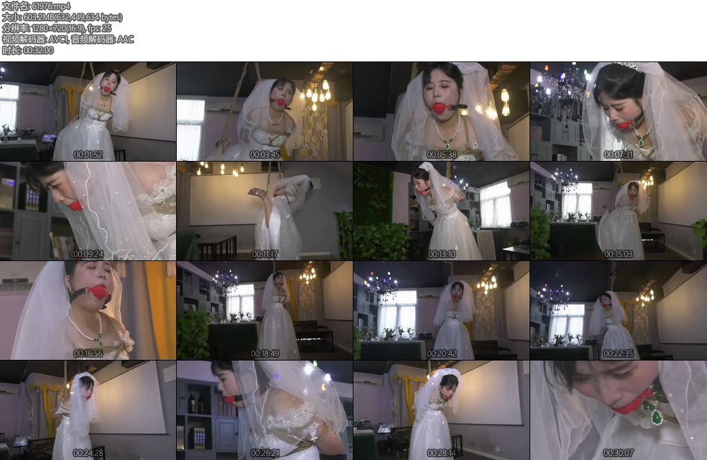 [胜景影视] 绳缚中原会所里捆绑婚纱女M-丝依依