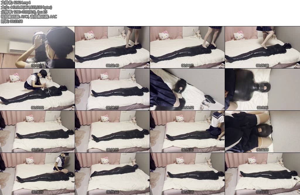 [亚洲绳艺] 青浦小屋情侣主奴胶带全包木乃伊play-丝依依