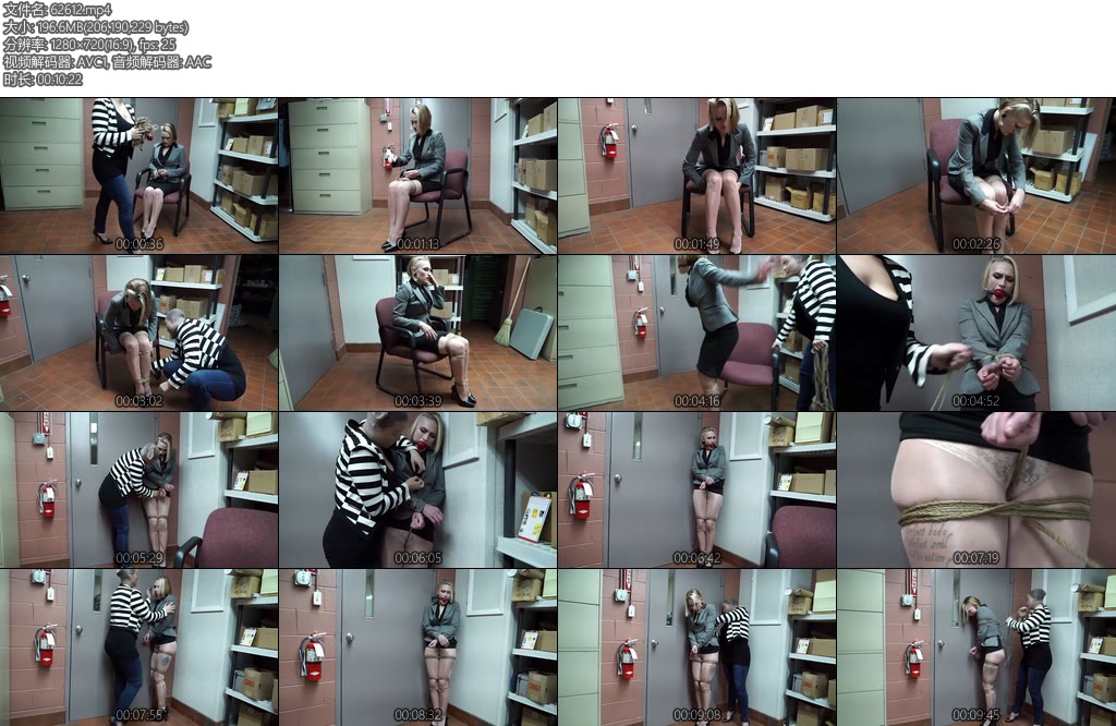 [欧美绳艺] Cute secretary tied up at work by a masked woman-丝依依