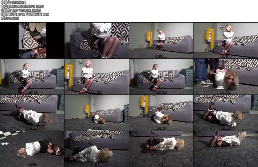 [欧美绳艺] Amber in White Blouse Hogtied-丝依依