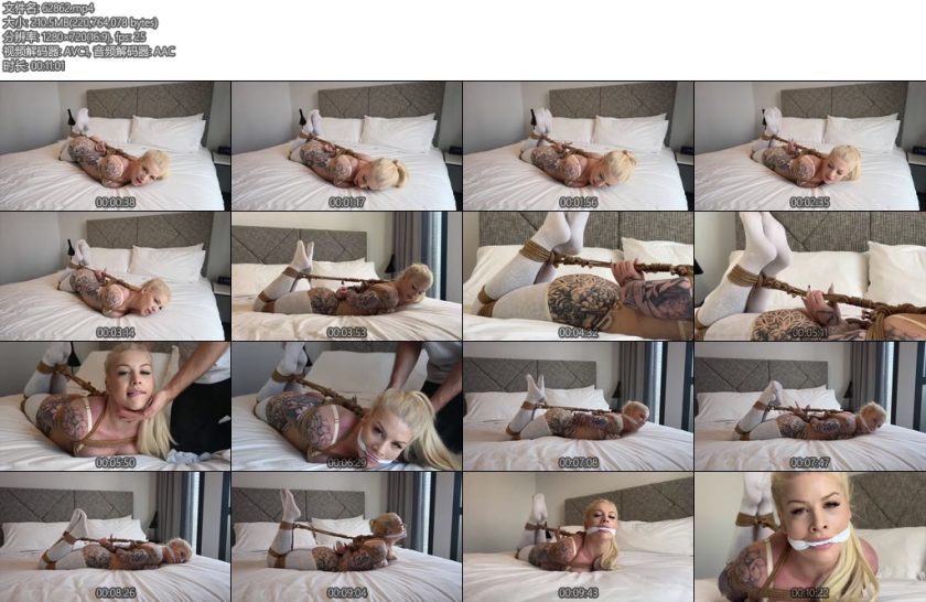 [欧美绳艺] Olive May Hogtied Gagged in Long White Socks-丝依依