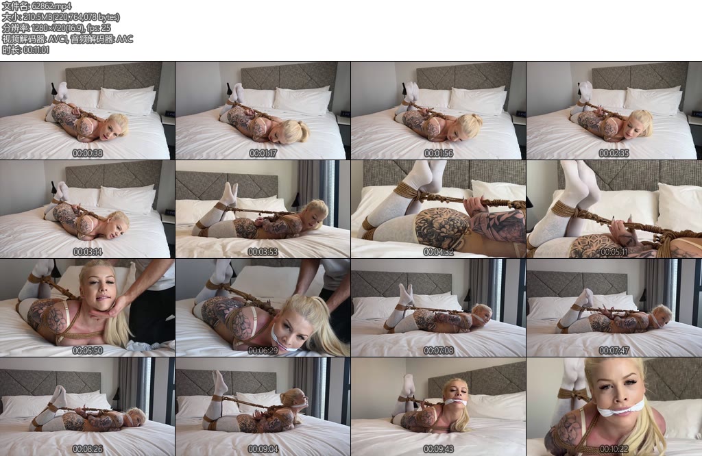 [欧美绳艺] Olive May Hogtied Gagged in Long White Socks-丝依依