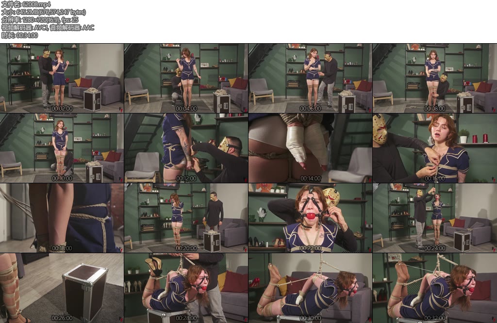 [欧美绳艺] Bramble Tight Bondage at Her Limit Semi Suspended Hogtie-丝依依