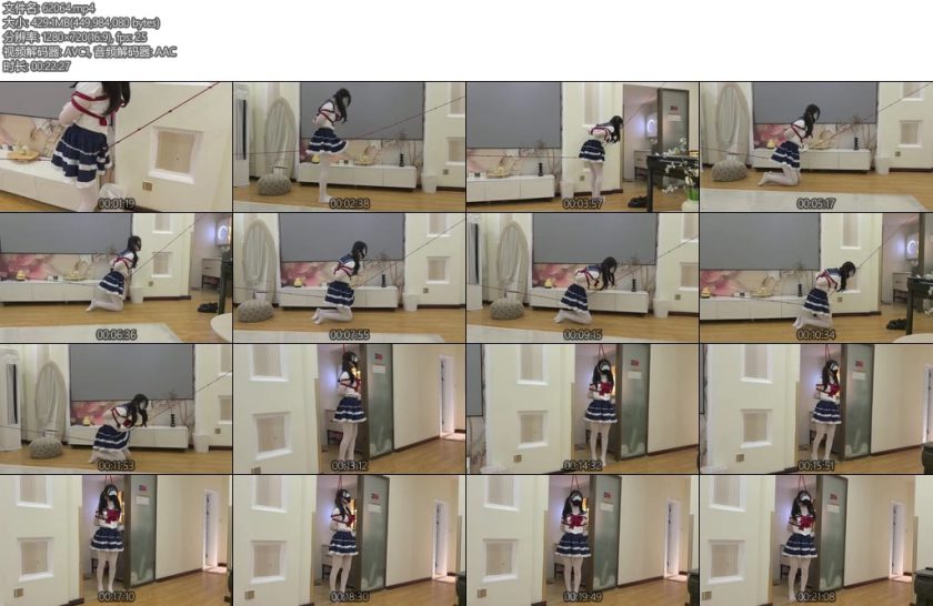 [氧柒罐罐] 罐罐连体白丝厚白JK棉袜堵嘴胶带封嘴罐罐体验走绳站着走和跪着走两种方式绳结勒得罐罐疼得哭还是坚持完成四个来回踮脚绞刑踮不起来了绳子就狠狠的勒住脖子窒息的罐罐身体不由自主的前后抽-丝依依