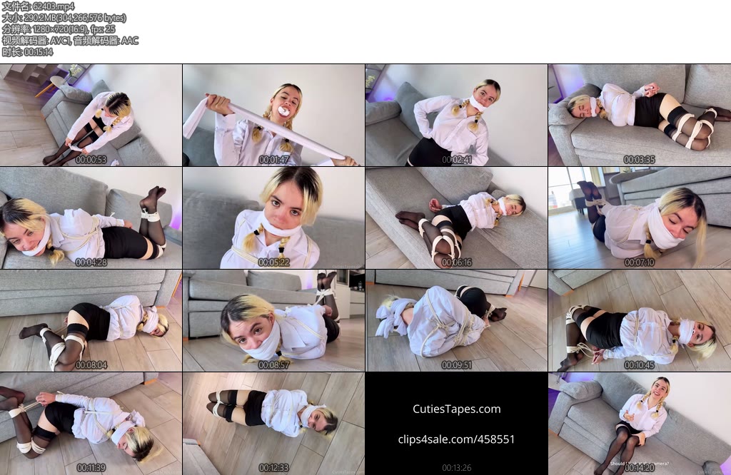 [欧美绳艺] Her OWN Panties as GAG Secretary Nani Ends Up TIGHTLY Hogtied and Mouth STUFFED rope bondage-丝依依