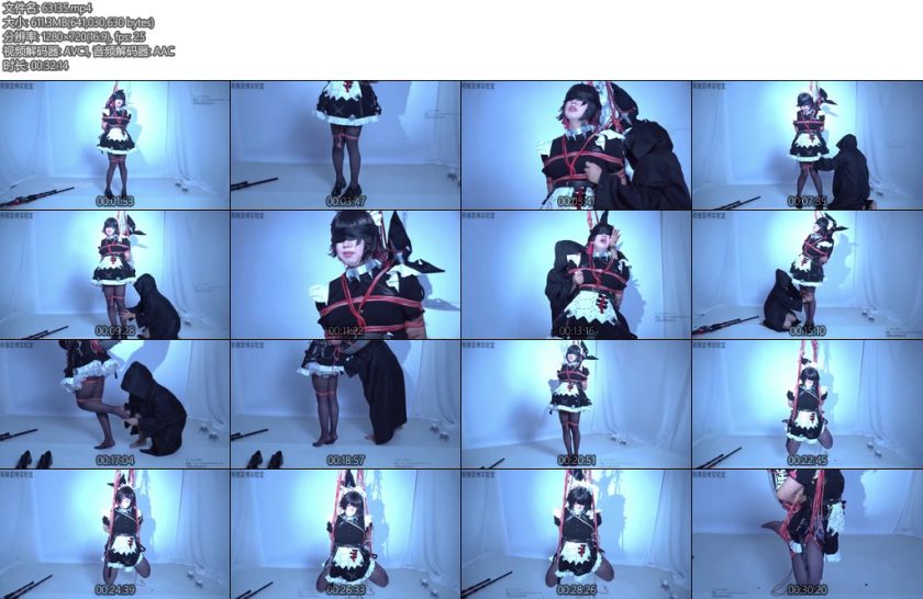 [莉雅原创] 绳匠的委托cosplay黑丝紧缚啵啵贝吊缚蒙眼胶带封嘴-丝依依