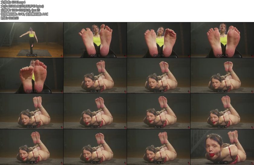 [欧美绳艺] Thea Gagged Hogtied Cutie with Big Fleshy Feet-丝依依