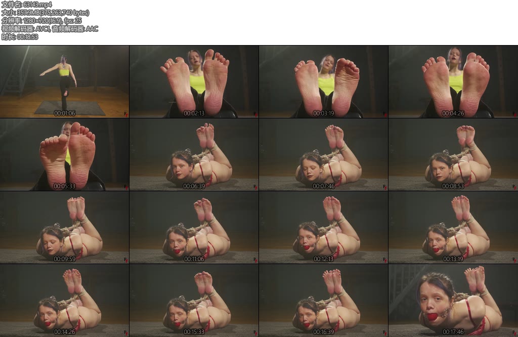 [欧美绳艺] Thea Gagged Hogtied Cutie with Big Fleshy Feet-丝依依