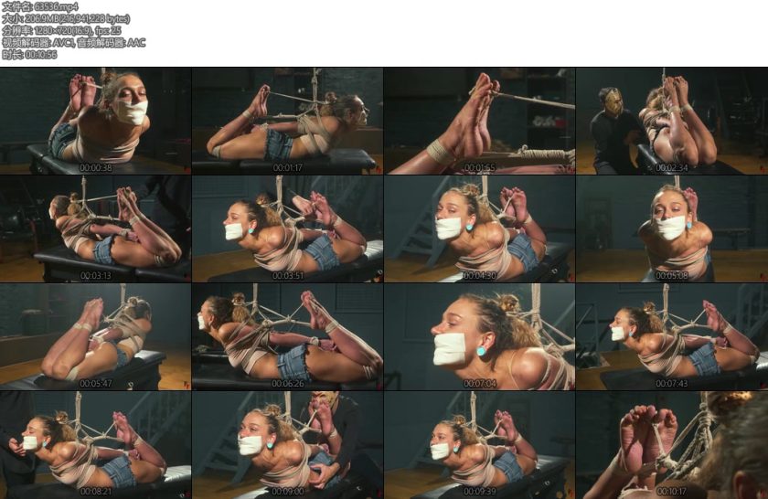 [欧美绳艺] Hayley Her First Tight Hogtie and Tape Gag-丝依依