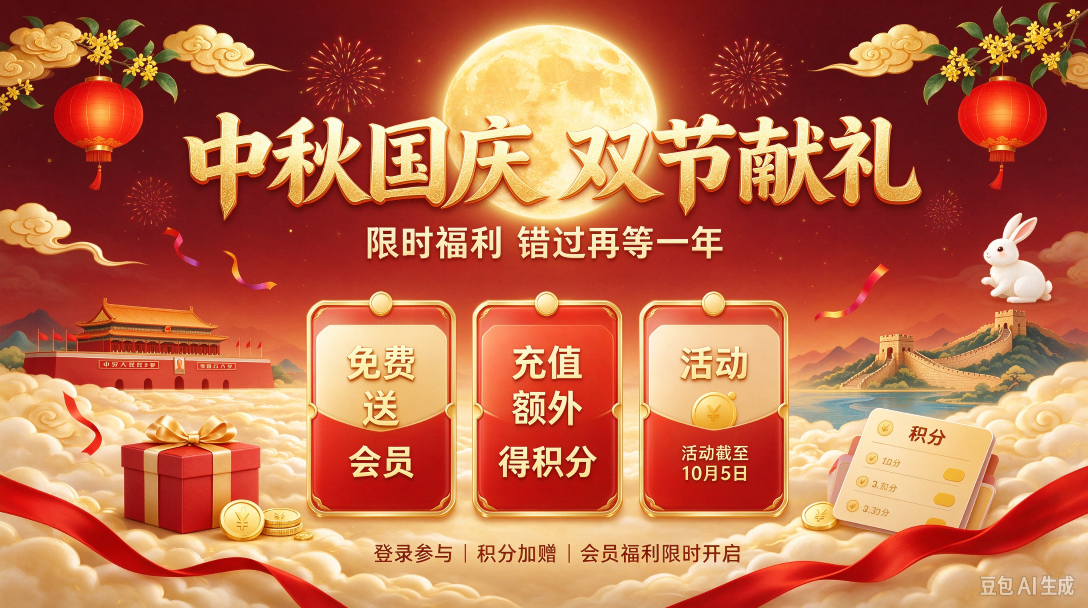 喜迎中秋国庆，评论免费得会员-丝依依