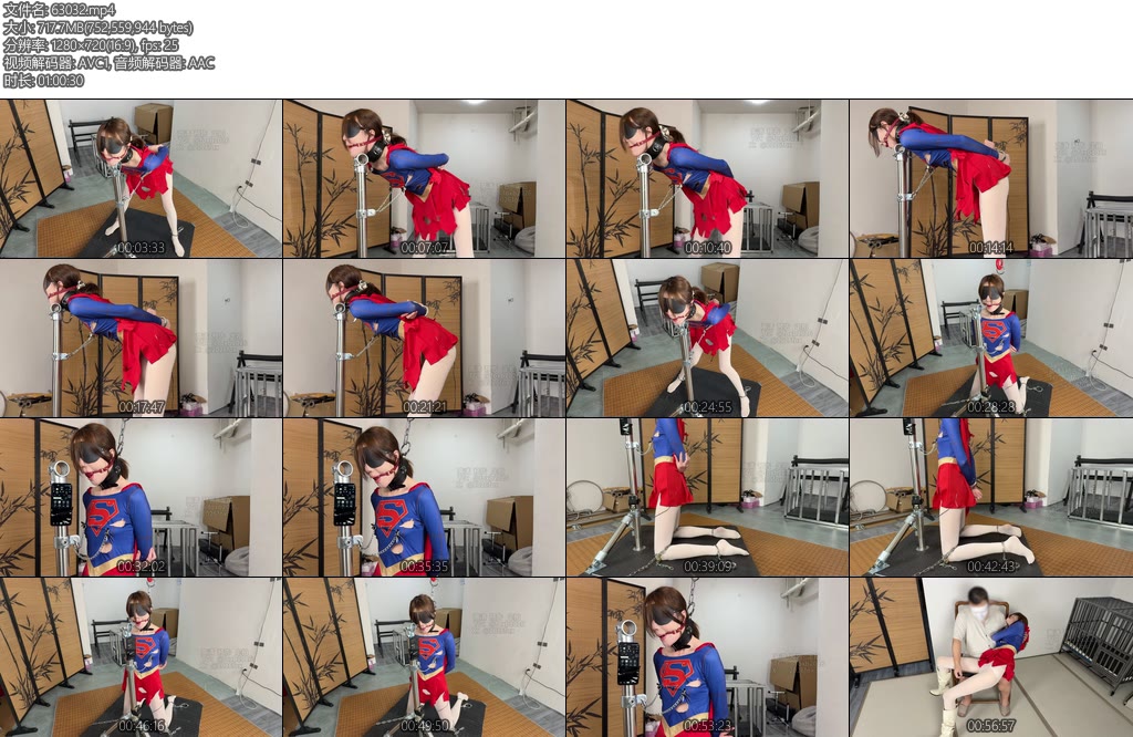 [亚洲绳艺] bondagefox foxbondage女超人劫难二电击肛塞乳夹牵引勒颈放置11-丝依依